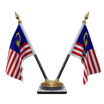 Malaysia 3d illustration Double V Desk Flag Stand png