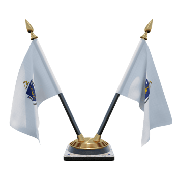 Massachusetts 3d illustration Double V Desk Flag Stand png