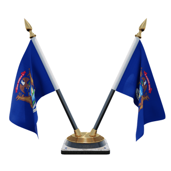 Michigan 3d illustration Double V Desk Flag Stand png