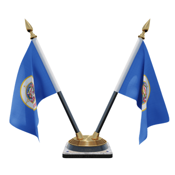 Minnesota 3d illustration Double V Desk Flag Stand png