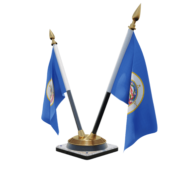 Minnesota 3d illustration Double V Desk Flag Stand png