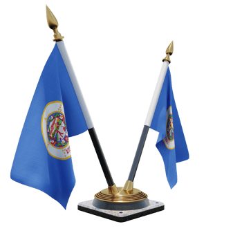 Minnesota 3d illustration Double V Desk Flag Stand png