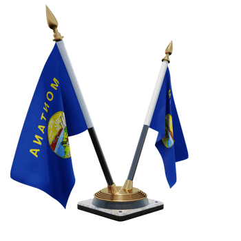 Montana 3d illustration Double V Desk Flag Stand png