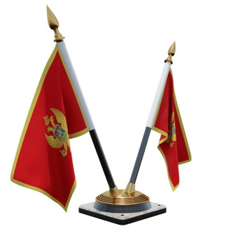 Montenegro 3d illustration Double V Desk Flag Stand png