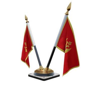 Montenegro 3d illustration Double V Desk Flag Stand png