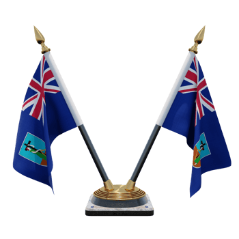 Montserrat 3d illustration Double V Desk Flag Stand png