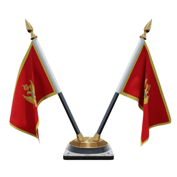 Montenegro 3d illustration Double V Desk Flag Stand png