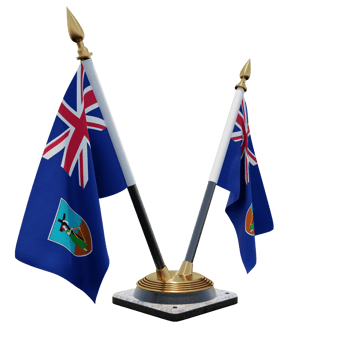 Montserrat 3d illustration Double V Desk Flag Stand png