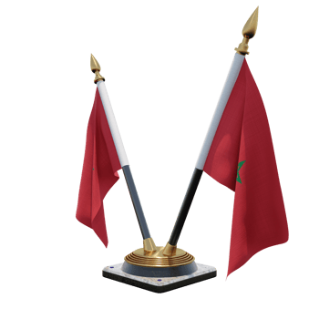 Morocco 3d illustration Double V Desk Flag Stand png