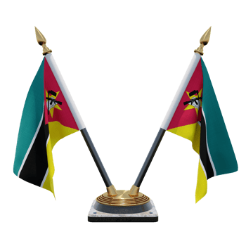 Mozambique 3d illustration Double V Desk Flag Stand png