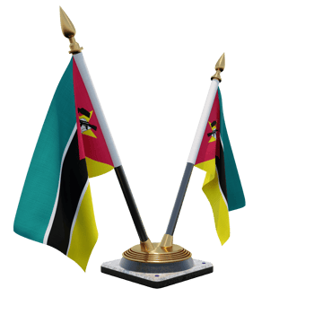 Mozambique 3d illustration Double V Desk Flag Stand png
