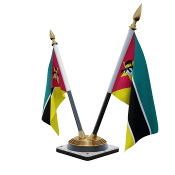 Mozambique 3d illustration Double V Desk Flag Stand png