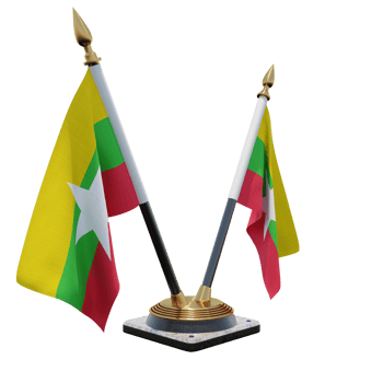 Myanmar 3d illustration Double V Desk Flag Stand png