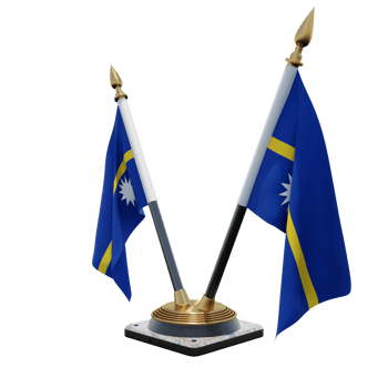 Nauru 3d illustration Double V Desk Flag Stand png