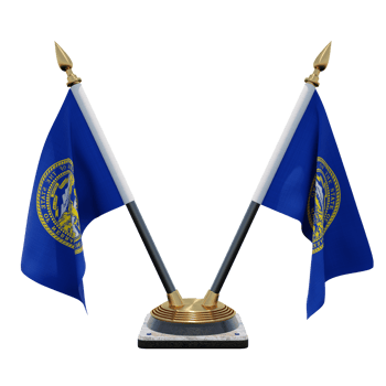 Nebraska 3d illustration Double V Desk Flag Stand png