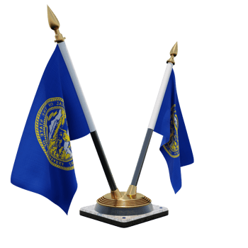 Nebraska 3d illustration Double V Desk Flag Stand png