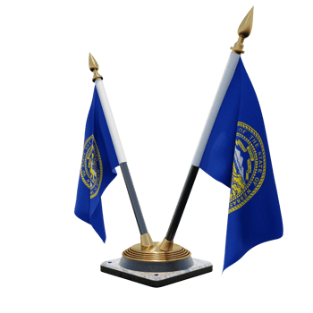 Nebraska 3d illustration Double V Desk Flag Stand png