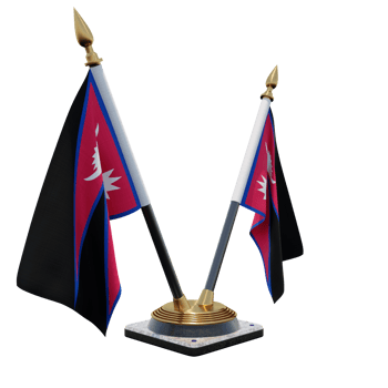 Nepal 3d illustration Double V Desk Flag Stand png