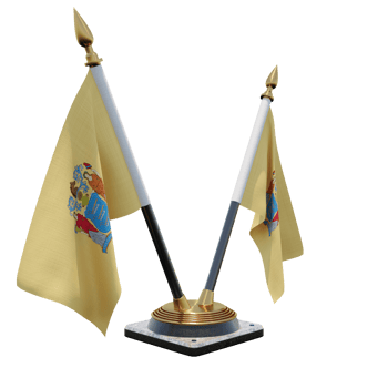 New Jersey 3d illustration Double V Desk Flag Stand png