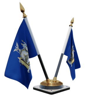 New York 3d illustration Double V Desk Flag Stand png