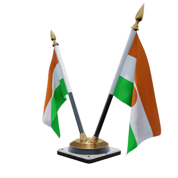 Niger 3d illustration Double V Desk Flag Stand png