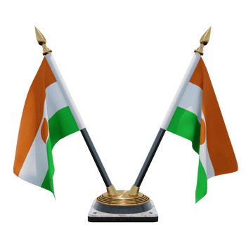 Niger 3d illustration Double V Desk Flag Stand png