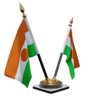 Niger 3d illustration Double V Desk Flag Stand png