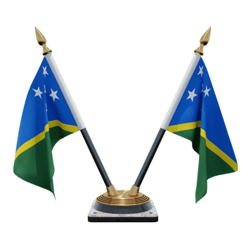 Solomon Islands 3d illustration Double V Desk Flag Stand png