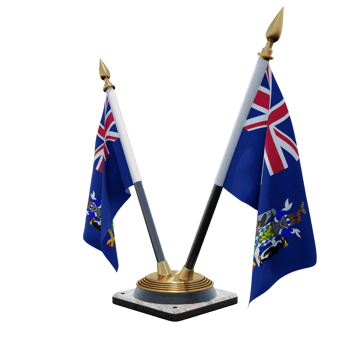 South Georgia and the South Sandwich Islands 3d illustration Double V Desk Flag Stand png