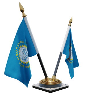South Dakota 3d illustration Double V Desk Flag Stand png