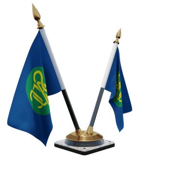 Southern African Development Community 3d illustration Double V Desk Flag Stand png