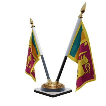 Sri Lanka 3d illustration Double V Desk Flag Stand png