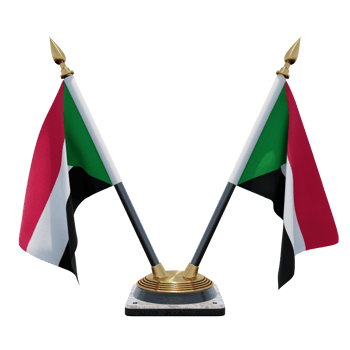 Sudan 3d illustration Double V Desk Flag Stand png