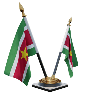 Suriname 3d illustration Double V Desk Flag Stand png