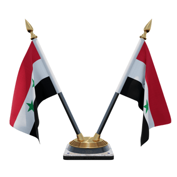 Syria 3d illustration Double V Desk Flag Stand png