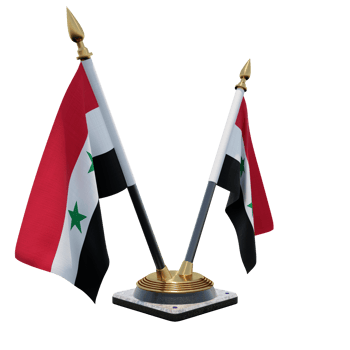 Syria 3d illustration Double V Desk Flag Stand png