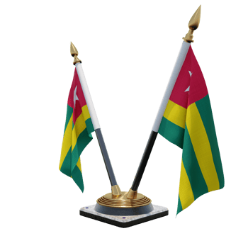 Togo 3d illustration Double V Desk Flag Stand png