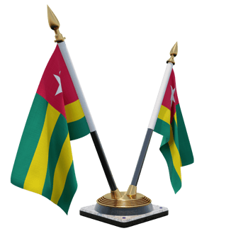 Togo 3d illustration Double V Desk Flag Stand png