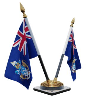Tristan da Cunha 3d illustration Double V Desk Flag Stand png