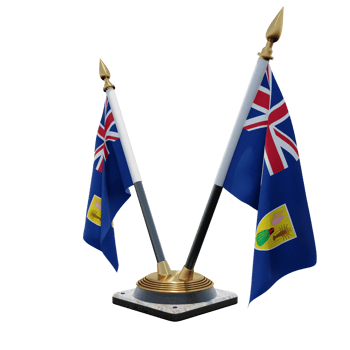 Turks and Caicos Islands 3d illustration Double V Desk Flag Stand png