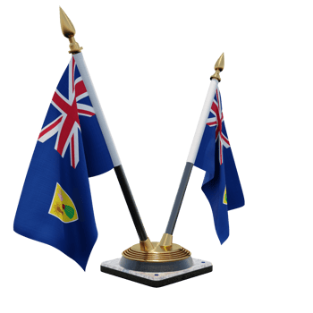 Turks and Caicos Islands 3d illustration Double V Desk Flag Stand png
