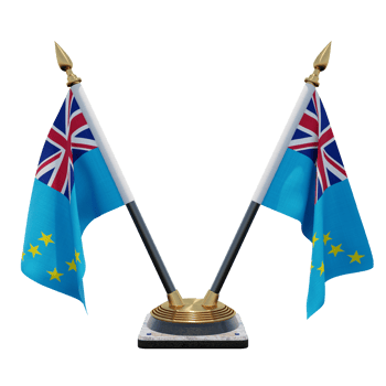Tuvalu 3d illustration Double V Desk Flag Stand png