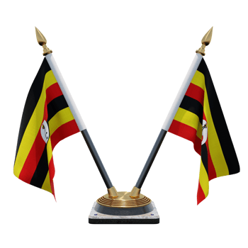 Uganda 3d illustration Double V Desk Flag Stand png