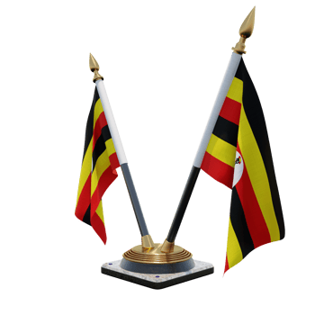 Uganda 3d illustration Double V Desk Flag Stand png
