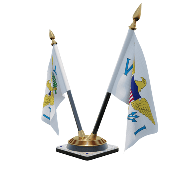 United States 3d illustration Double V Desk Flag Stand png