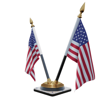 United States 3d illustration Double V Desk Flag Stand png