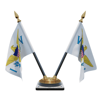 United States Virgin Islands 3d illustration Double V Desk Flag Stand png