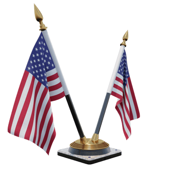 United States 3d illustration Double V Desk Flag Stand png