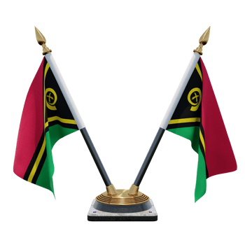 Vanuatu 3d illustration Double V Desk Flag Stand png