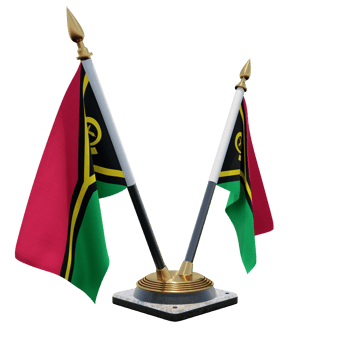 Vanuatu 3d illustration Double V Desk Flag Stand png